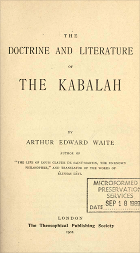 The Doctrine And Literature Of The Kabalah